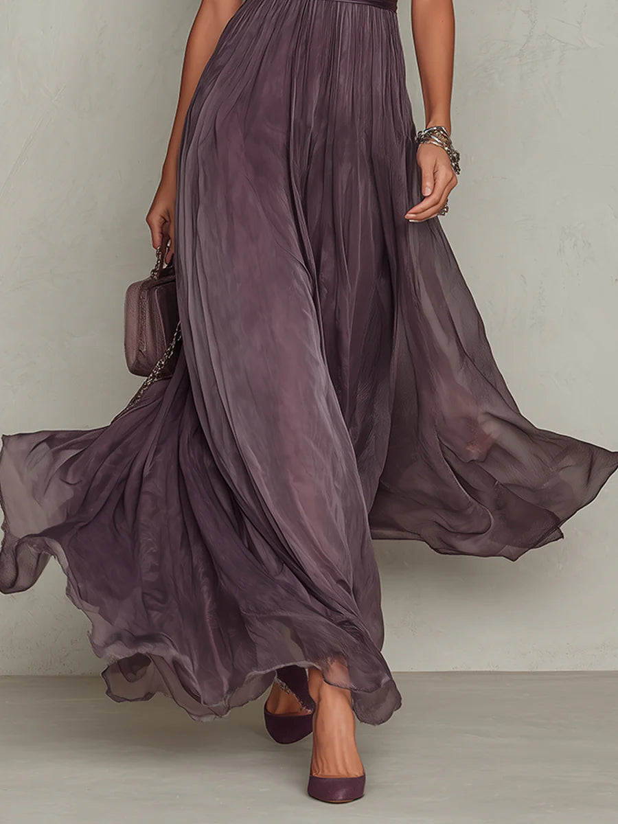 Serena - Vestito lungo in chiffon vintage ed elegante