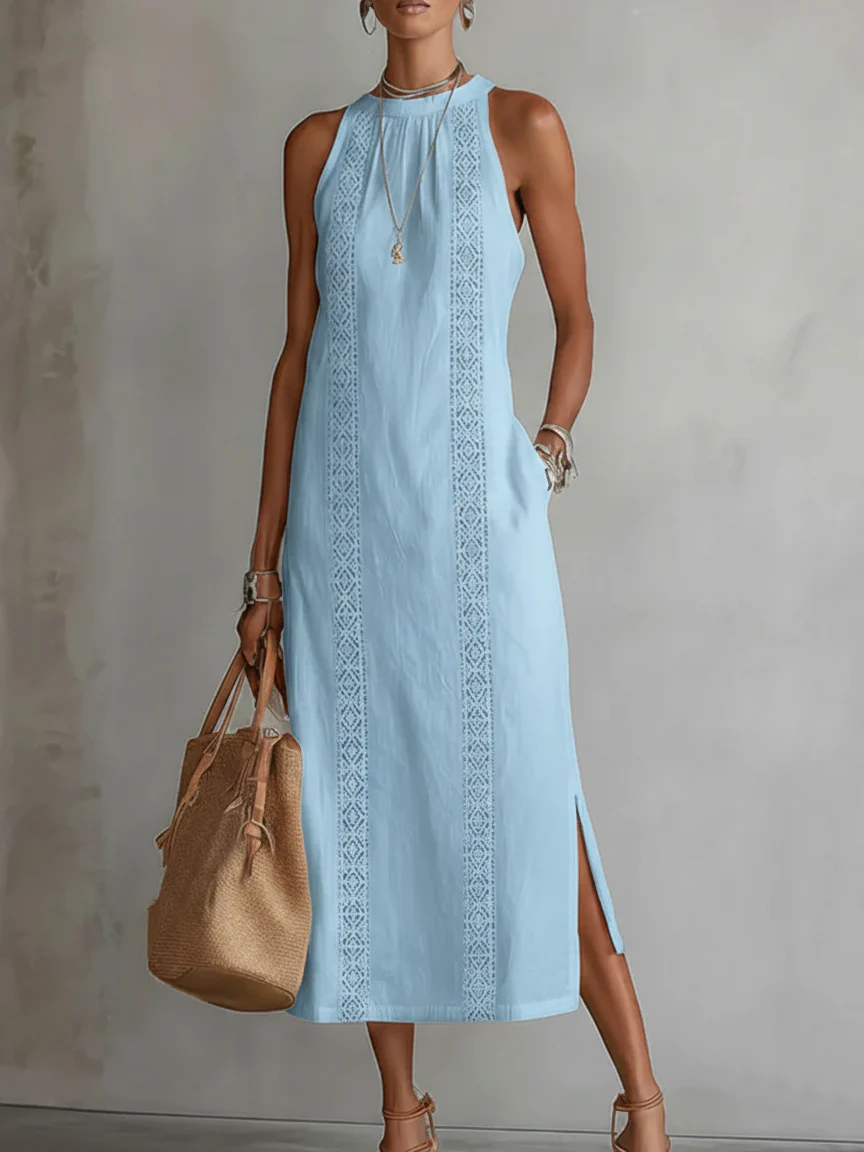 ALESSANDRA - ABITO MAXI IN LINO ELEGANTE