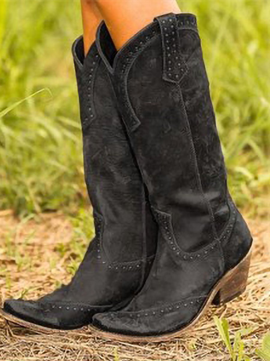 Stivali cowboy vintage con borchie