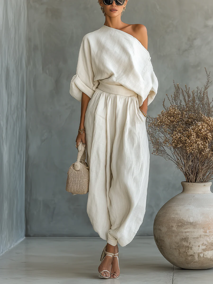 Eleonora — Set elegante monospalla due pezzi