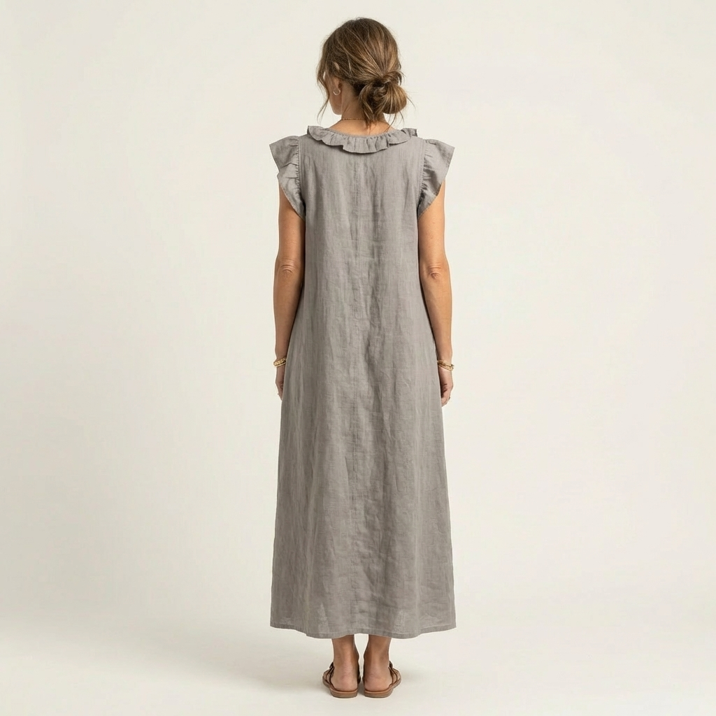Indira - Elegante Abito in Cotone e Lino
