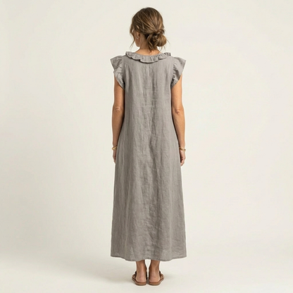 Indira - Elegante Abito in Cotone e Lino
