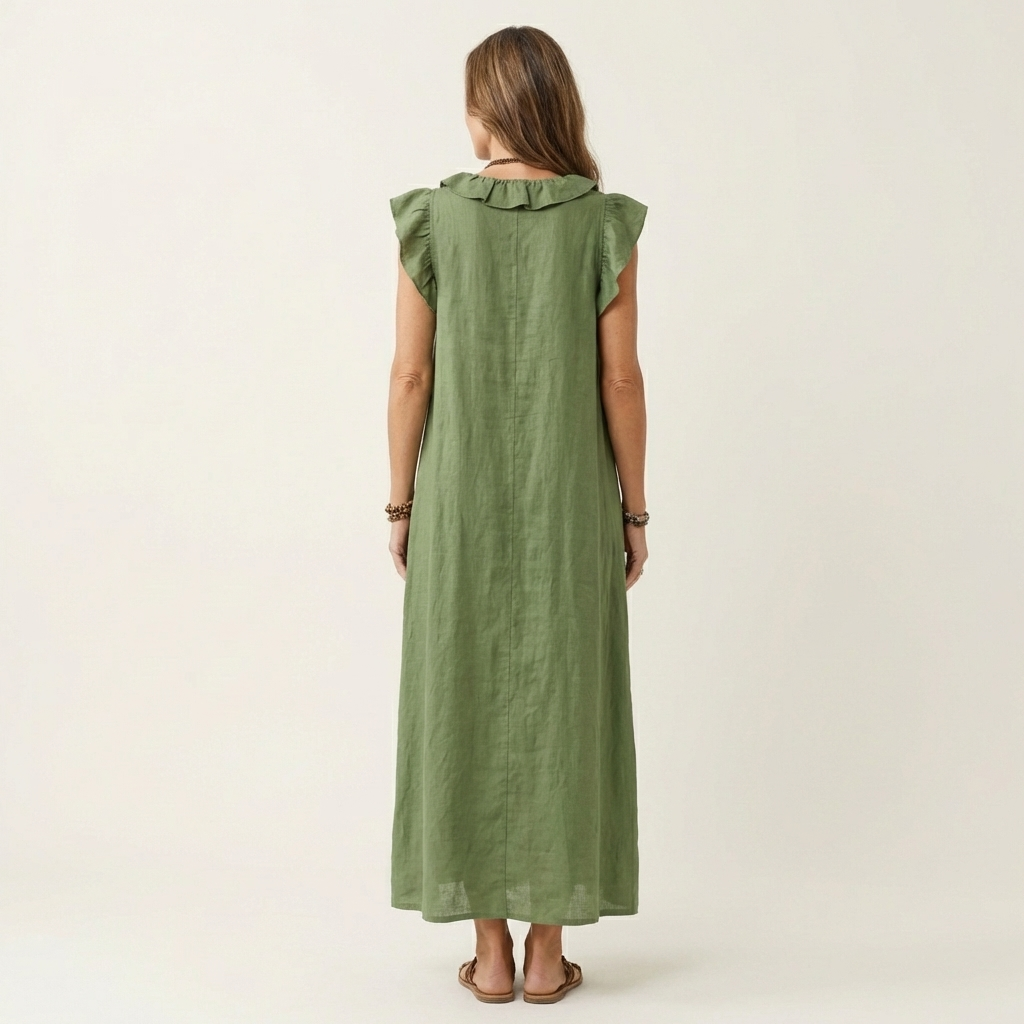 Indira - Elegante Abito in Cotone e Lino