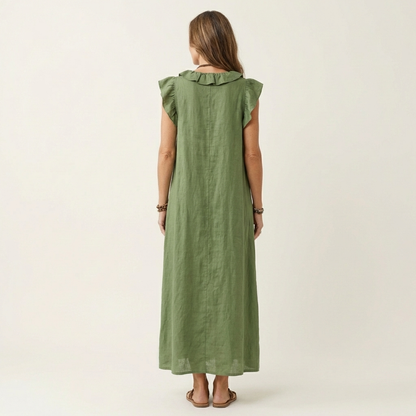 Indira - Elegante Abito in Cotone e Lino