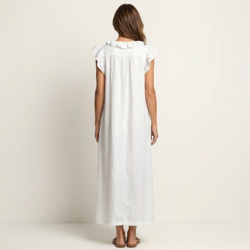Indira - Elegante Abito in Cotone e Lino