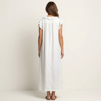 Indira - Elegante Abito in Cotone e Lino
