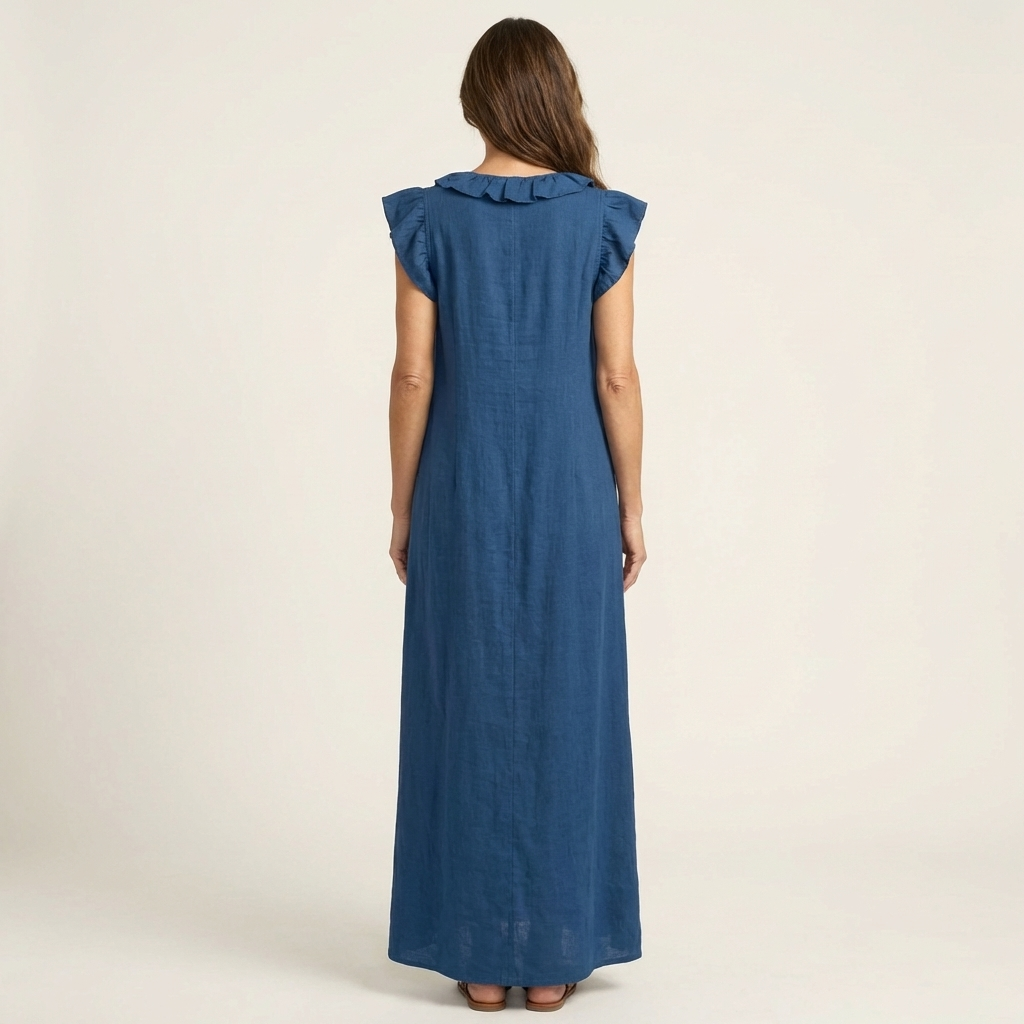 Indira - Elegante Abito in Cotone e Lino