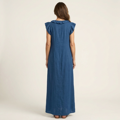 Indira - Elegante Abito in Cotone e Lino