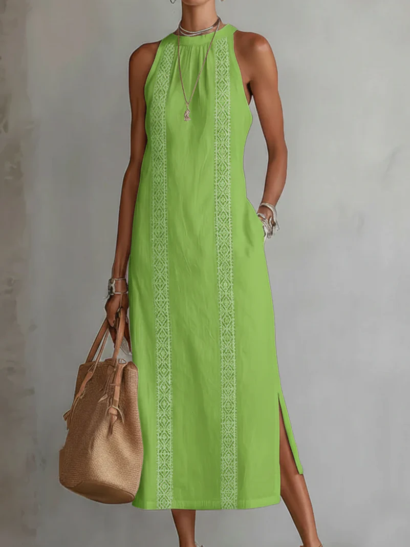 ALESSANDRA - ABITO MAXI IN LINO ELEGANTE
