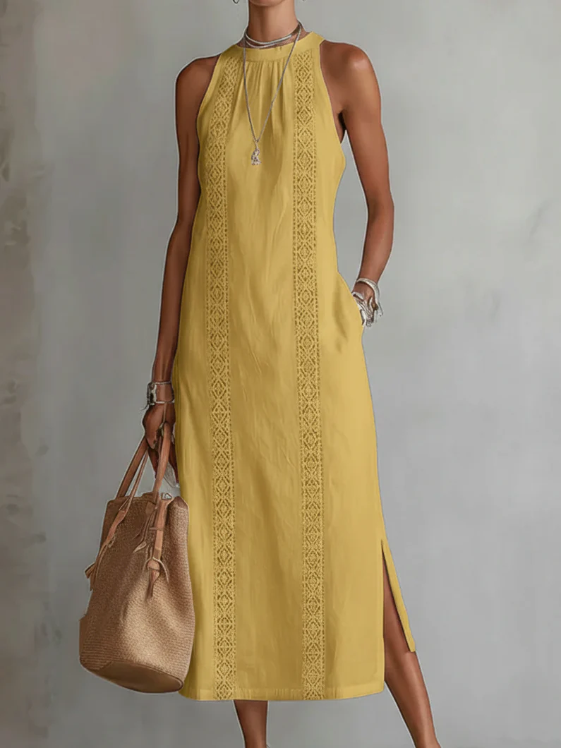 ALESSANDRA - ABITO MAXI IN LINO ELEGANTE