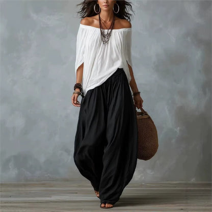 Fiora - Completo Elegante con Top Morbido e Pantaloni Ampi