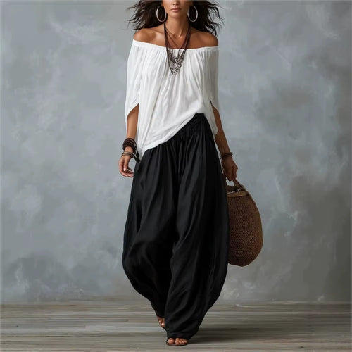 Fiora - Completo Elegante con Top Morbido e Pantaloni Ampi